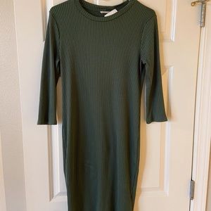 Green mid length dress